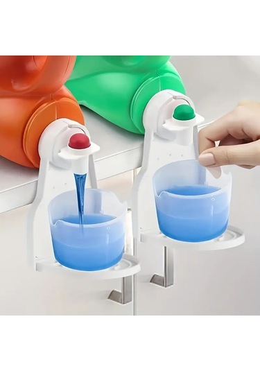 Maiyame Beyaz Plastik Çamaşır Suyu/yumuşatıcı Damlacık Tutucu - Katlanabilir, Kolay Kurulum, 2 Adet - Çamaşır Odası Temizliği Sağlar Beyaz