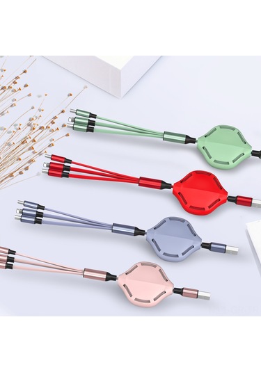 Singree 3'ü 1 Arada Şarj Kablosu - Lightning/type-c/micro Usb - 3.6ft Esnek & Hızlı Şarj