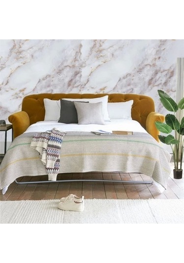 Mermer Desenli Masa Tezgah Mutfak Su Geçirmez Yapışkanlı Folyo Sticker Sarı 5x0,6m K0