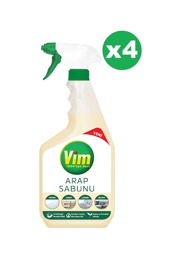 Vim Doğal Sıvı Arap Sabunu Sprey 4 x 750 ML