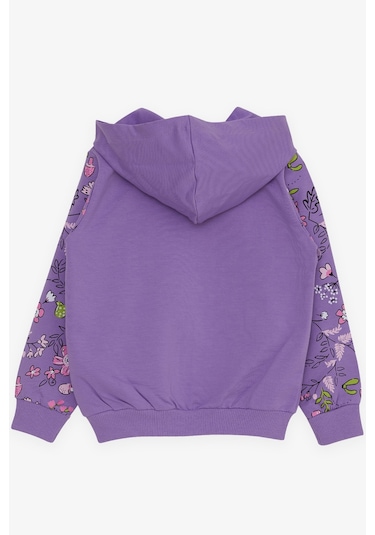 Breeze Kız Çocuk Hırka Çiçek Baskılı 1-4 Yaş, Lila