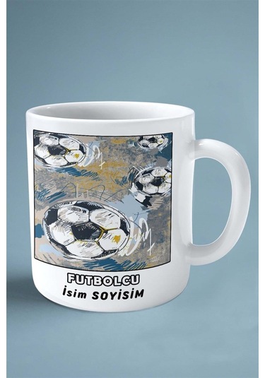 Futbolcu Futbol Meslek Baskılı Kupa Bardak Çift Taraflı Baskı Kişiye Özel Model 1 Çok Renkli