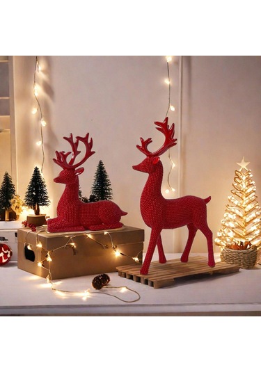 Suntek Düğün Hediyesi Için 2 Ren Geyiği Geyik Heykelleri