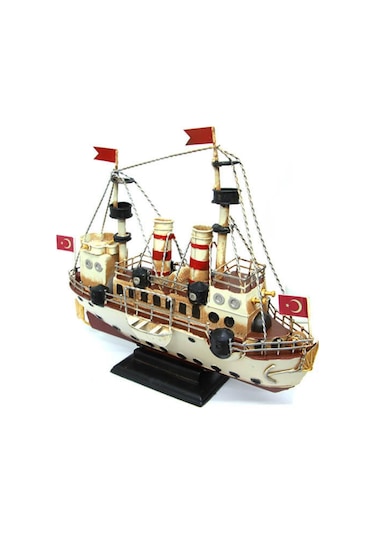 Dekoratif Retro Metal Buharlı Gemi Vintage 34cm No.1