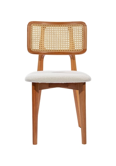 Aspendos İskandinav Natural Ahşap Masa Sandalye Takımı 90x90 Beyaz - Meşe