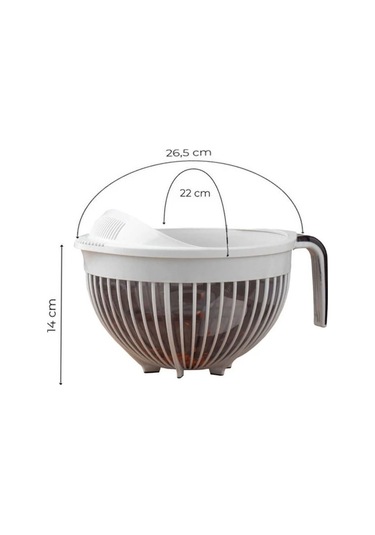 Qlüx İdeas Qmix Pirinç Süzgeci Fil Dişi 3000ml 22cm Çok Renkli