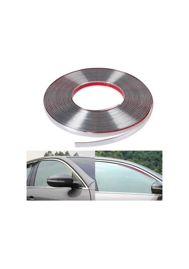 18 mm 3D Dekoratif Krom Nikelaj Şerit Çıta Panjur Kalın Şerit 3 Metre