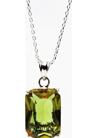 Lilahgümüştr Gümüş Baget Zultanit Taşlı Kadın Kolye