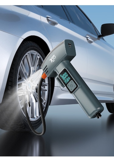 7go 7a1 Hava Pompası 150 Psı Ultra Basınç 4000mah Batarya Led Işıklı & Lcd Ekranlı Taşınabilir