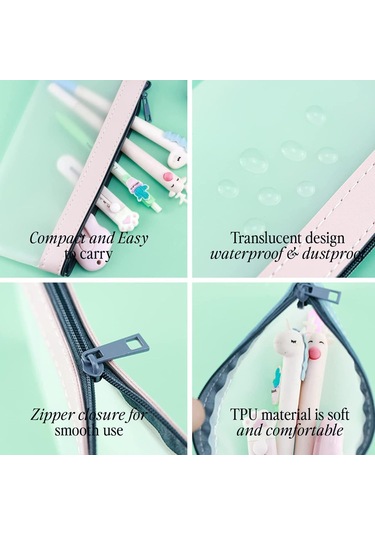 Styles Şeffaf Kalem Kutusu, Basit Moda Kalem Kutusu, Su Geçirmez Taşınabilir Kozmetik Çantası, Yetişkin Kırtasiye Malzemeleri, Kağıt Torba Diğer