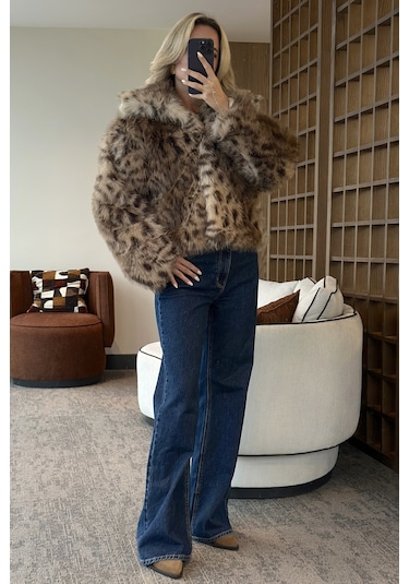 Kahverengi Leopar Desenli Kürk - 851153 Leopar