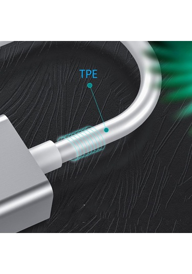 Cbtx 0352B Tip-C RJ45 LAN Adaptörü LED Göstergeli Ethernet Ağ Kartı Gri