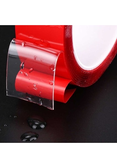 Süper Güçlü Çift Taraflı Şeffaf Silikon Bant 18mm*1.75mt