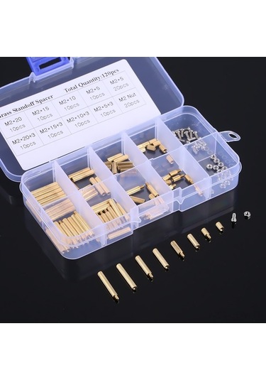 Fortunelane 120 Adet M2 Bakır Standoff Seti, Elektronik/robot Projeler İçin Ana Kart Desteği Ve Elektrikli Izolasyon Pilleri