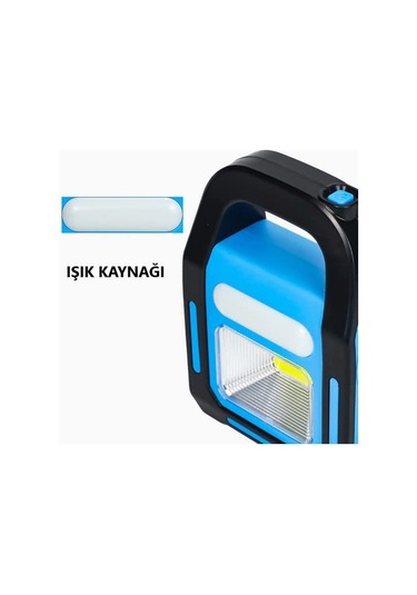 Sekatech Solar Işıldak Fener Taşınabilir Güneş Enerjili Ve Usb Mavi