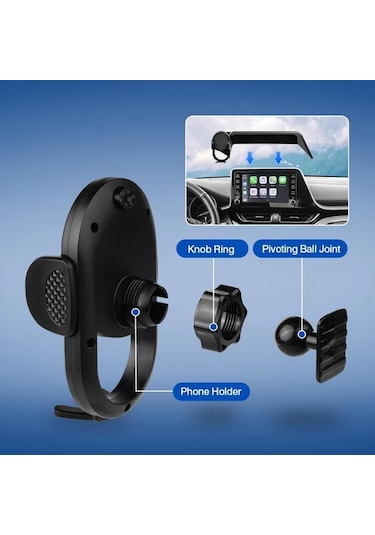 Dashanshop Jetour T2 T1 Traveller 2024 2025 5.6inç Yerçekimi Tipi Gps Navigasyon Telefon Tutucu