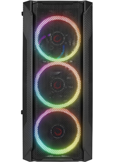 Rampage Fusıon 650w 80+ Bronze 4 12cm Rainbow Temperli Camlı Atx Mid-t Gaming Oyuncu Kasası