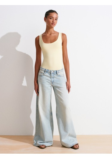 Dilvin 20977 Kalın Askılı Poliamid Atlet-sarı Sarı