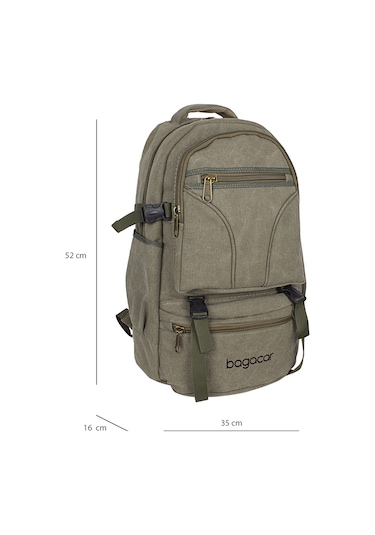 Bagacar Dağcı Ve Trekking Kanvas Kumaş Sırt Çantası Haki