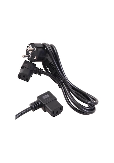 C13 Power Güç Kablosu 90° Derece L Uç Sol Açılı - 1.8 mt