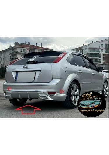 Ford Focus 2 Egzoz Görünümlü Arka Tampon Eki Fiberglass Boyasız