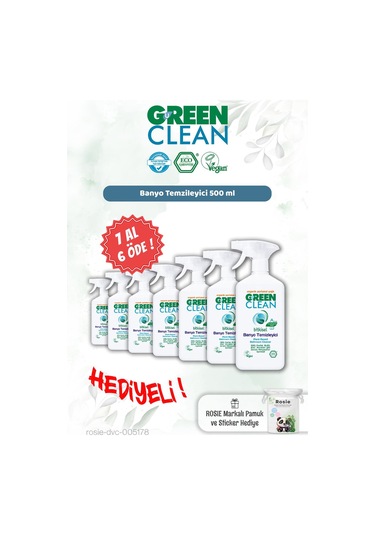 Green Clean Banyo Temizleyici 500 Ml 7 Al 6 Öde Ve Rosie Hediye Tekli