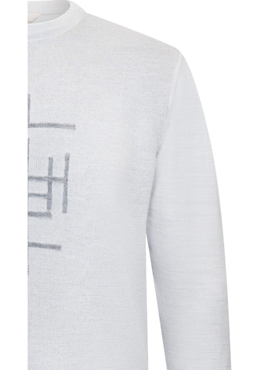 Gri Regular Fit Jakarlı Bisiklet Yaka Yünlü Triko Kazak 30099 Gri