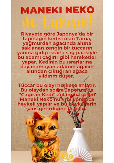 Petjoo 4.Maneki Neko Sarı-Kırmızı Qr'lı Kedi Künyesi