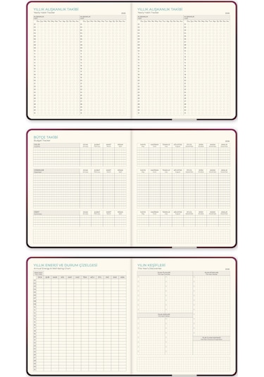 2026 Dikey Haftalık Ajanda 12 Aylık Sert Kapak 18x20 Cm - Bordo Bordo