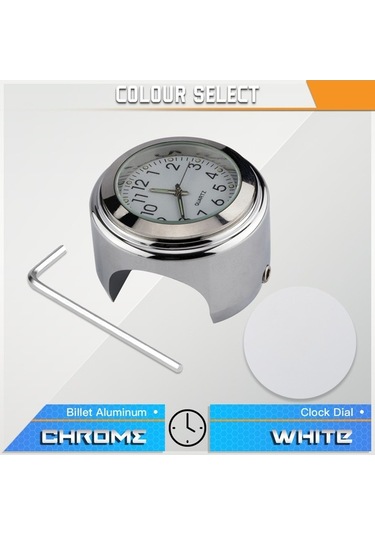 Pazly Evrensel Motosiklet Gidon Saati - Tüm Motosikletler İçin Su Geçirmez Model K20473-1