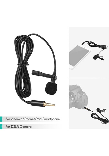 Springsun Mikrofon Andoer Ey-510a Mini Taşınabilir Klipsli Yaka Yaka Kondansatör Mikrofonu Kablolu Mikrofon