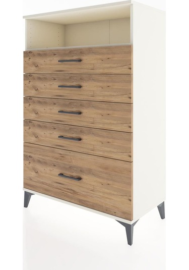 Hyperion Dolap Tek Raflı 5 Çekmeceli 88x44x134 Aytaşı-çam Aytaşı