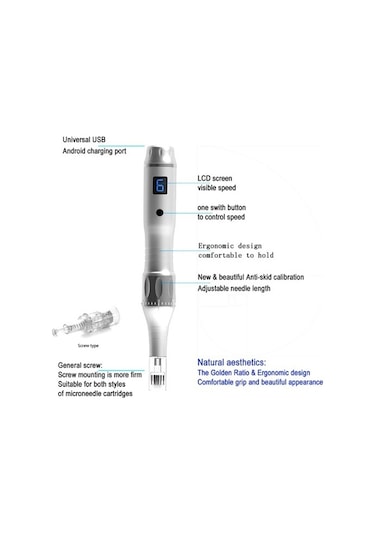 10 Adet Profesyonel 12 Pin Dermapen Mikro İğneleme Makinesi - Yüz Ve Cilt Bakımı İçin Derma Mezoterapi Kalemi Mts 8589