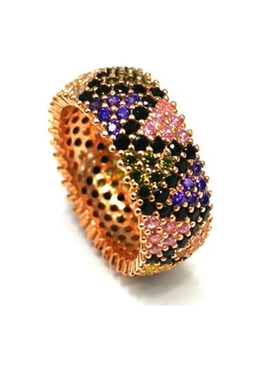 Omar Silver Kadın Tamtur Beş Sıra Mix Rose V