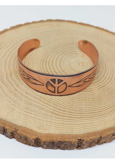 Yasamtohumu Barış Sembollü Bakır Bileklik 52654 Çok Renkli