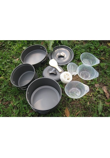 Halın Ds-300 Taşınabilir Kamp Piknik Tencere Seti 2-3 Kişilik Çok Renkli