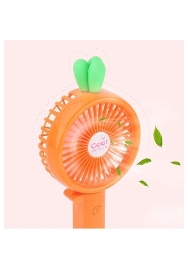 Usb Elektrikli Fan Taşınabilir Pembe Kulak İle Şarj Karikatür El 6152 Pembe