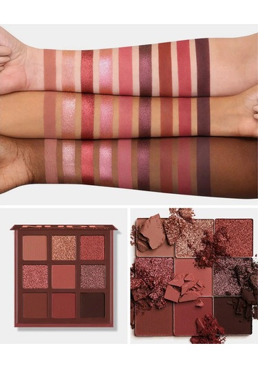 Mod Göz Farı Paleti 9'lu Mat Göz Farı Paleti Parıltılı Göz Farı Makyaj Nude 01 C01