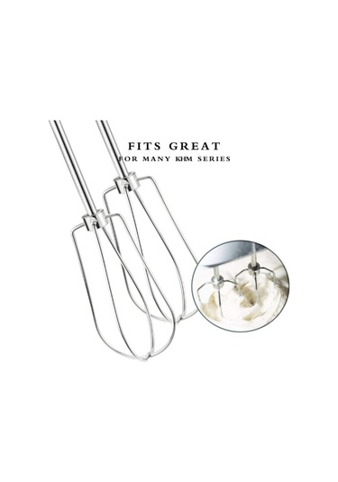 Skycity Kitchenaid Khm Serisi El Mikseri Aksesuarı - W10490648 Paslanmaz Çelik Çırpma Ucu 2 Adet - Yumurta, Krema Ve Hamur Çırpımı İçin Gümüş