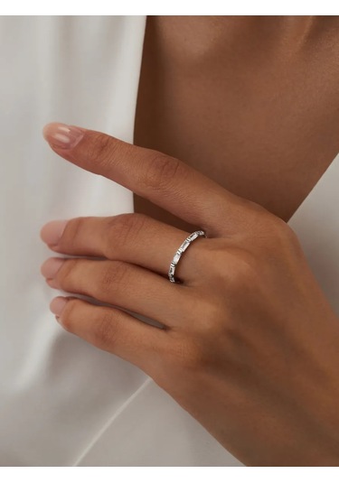 Marıola İnce Yüzük Yol Yapısı 925 Gümüş Ve Zirkonlardan 264680373 Gümüş