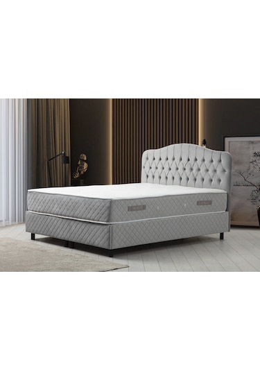 150x200 Vassi Baza+başlık+sonta Yatak Gri