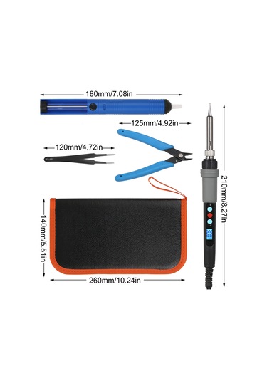 Yifomall 90w Dijital Lcd Kaynak Demiri Seti - Programlanabilir Sıcaklık Ayarı, Otomatik Uyku Modu, Büyük Destek Ve Tam Zımba Takımı Eu Standartı