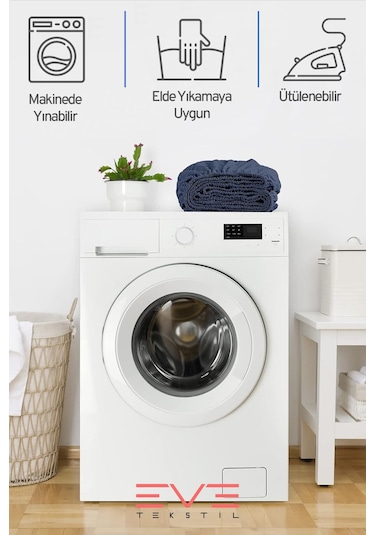 Eve Tekstil Fitted Yüksek Kaliteli Penye Kumaş Tek Kişilik Lastikli Çarşaf Lacivert