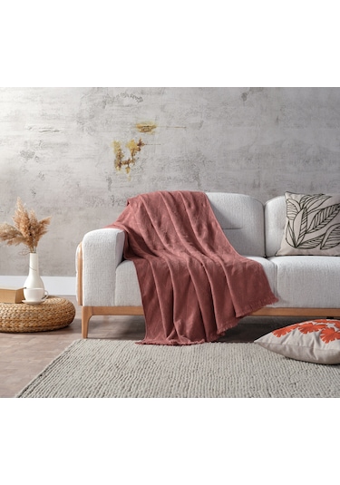 Adora Koltuk Şalı Gül Kurusu - 130x170 Cm