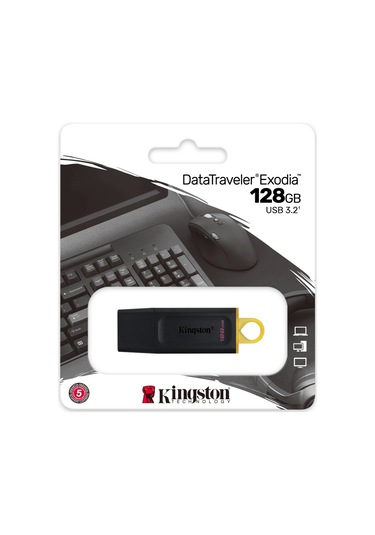 Kıngston Dtx/128gb Usb 3.2 Data Traveler Exodia Gen 1 Flash Disk Siyah - Sarı