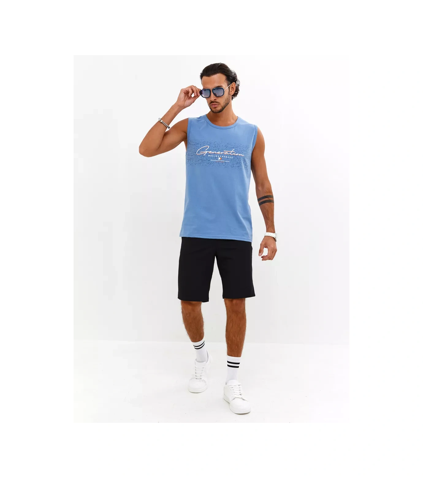 Coffa Sporcu Atlet İç Çamaşırı Baskılı Baskılı Spor İç Çamaşırı Atlet 73259925 Mavi