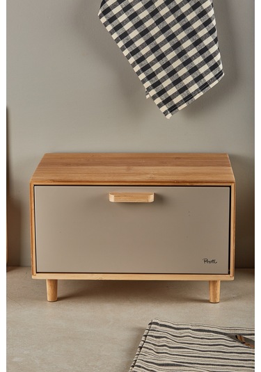 Eligio Bambu Ekmek Dolabı Gri