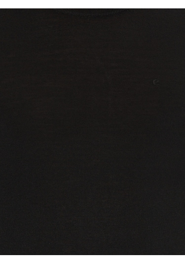 Cacharel Siyah Slim Fit Bisiklet Yaka Basic Triko Kazak