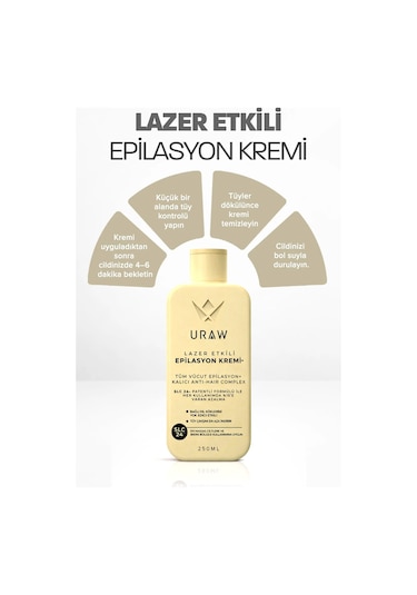 Uraw Lazer Etkili Epilasyon Kremi 250 ML