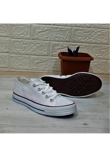 Fiyra 554 Beyaz Kısa Unisex Sneaker Keten Spor Ayakkabı 001